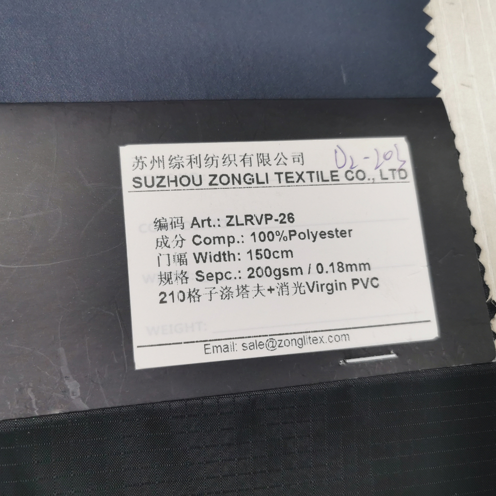 210T ribstop polyesteritafti täysin tylsällä neitsyt PVC-pinnoitteella 200gsm 0,18mm sadetakille